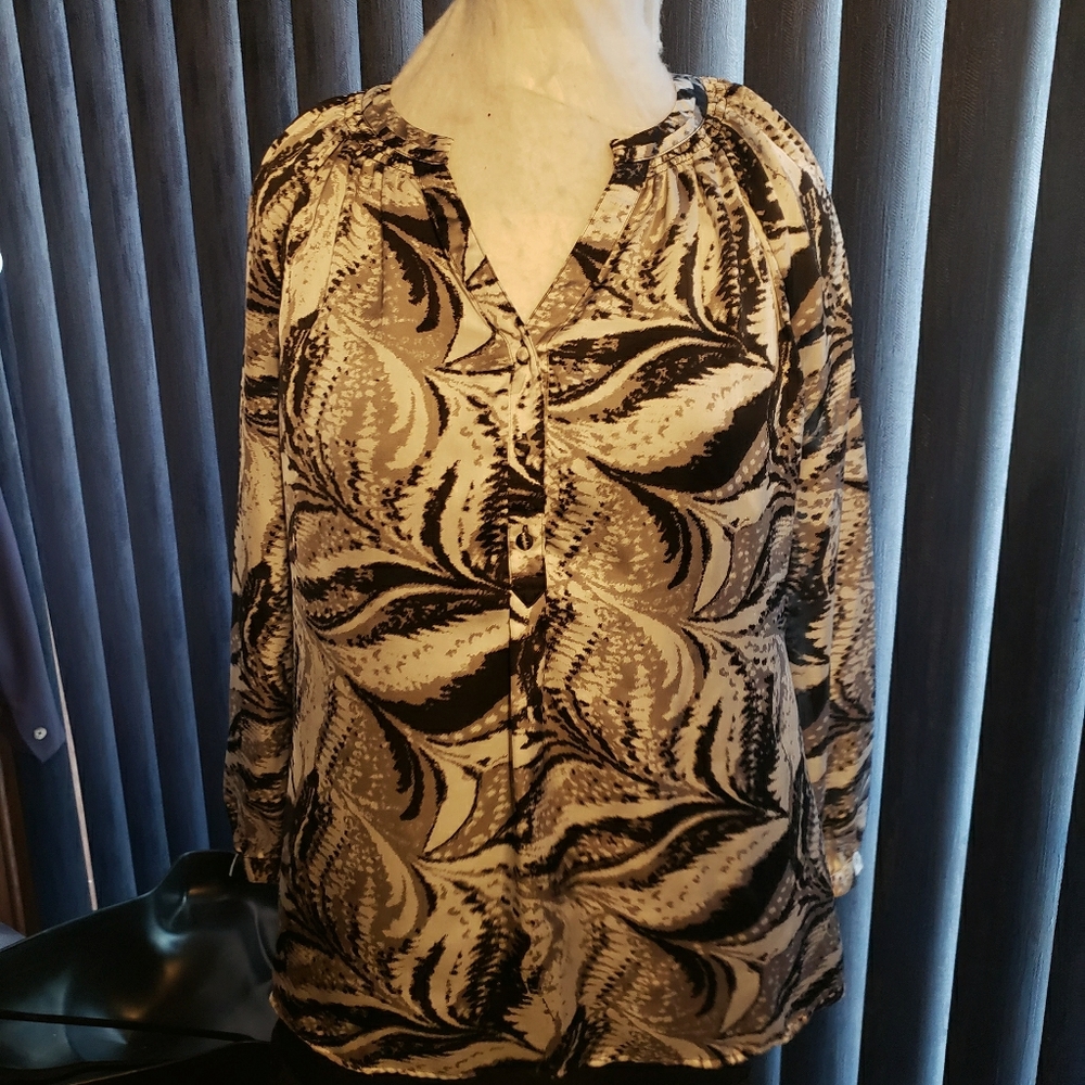 Catherine's black gray and white blouse